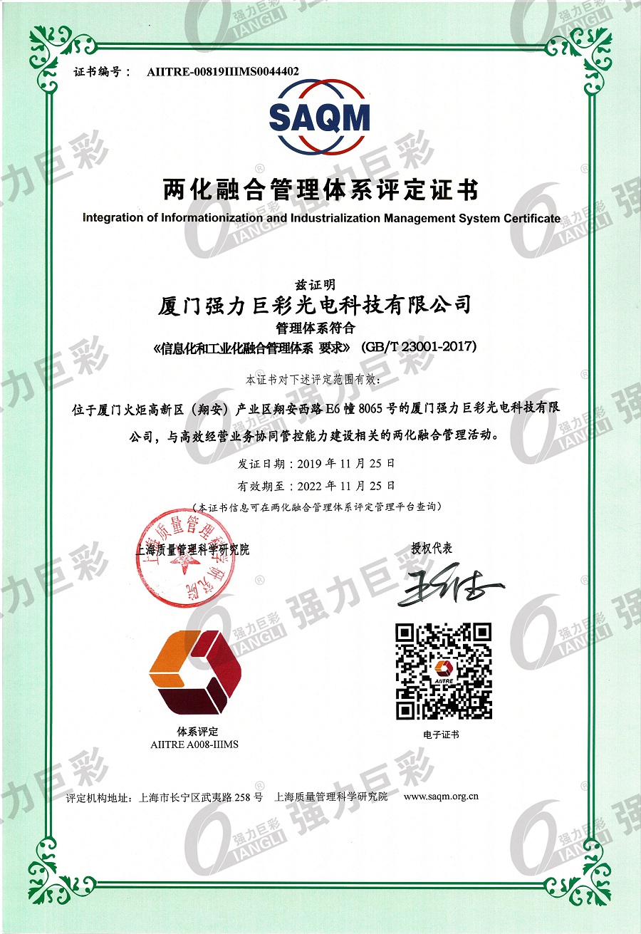 2019兩化融合證書