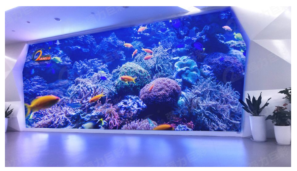 北海杭州XX電子科技有限公司展廳     室內全彩Q2.5    21.5㎡